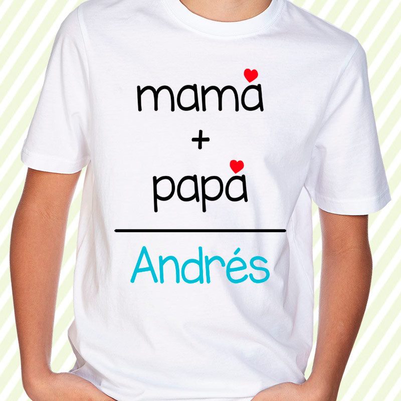 Body o camiseta infantil "papá+mamá" personalizada