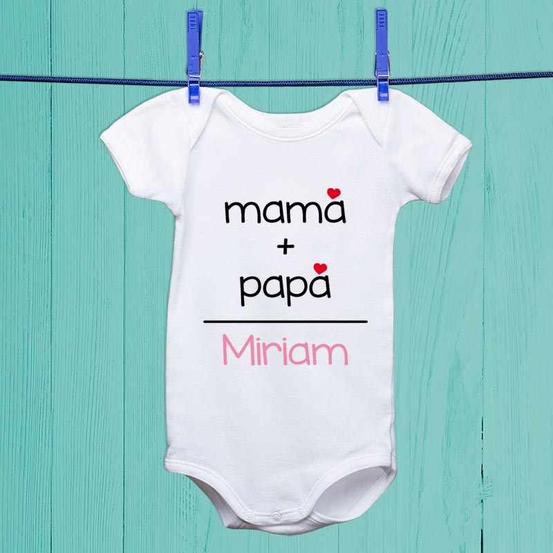 Body o camiseta infantil "papá+mamá" personalizada