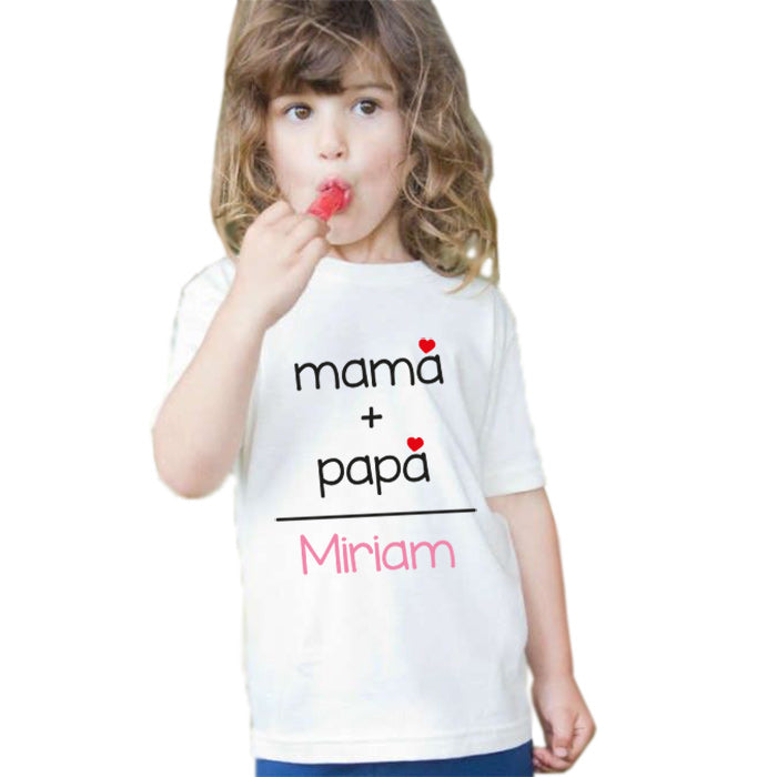 Body o camiseta infantil "papá+mamá" personalizada