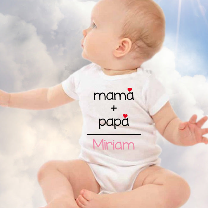 Body o camiseta infantil "papá+mamá" personalizada