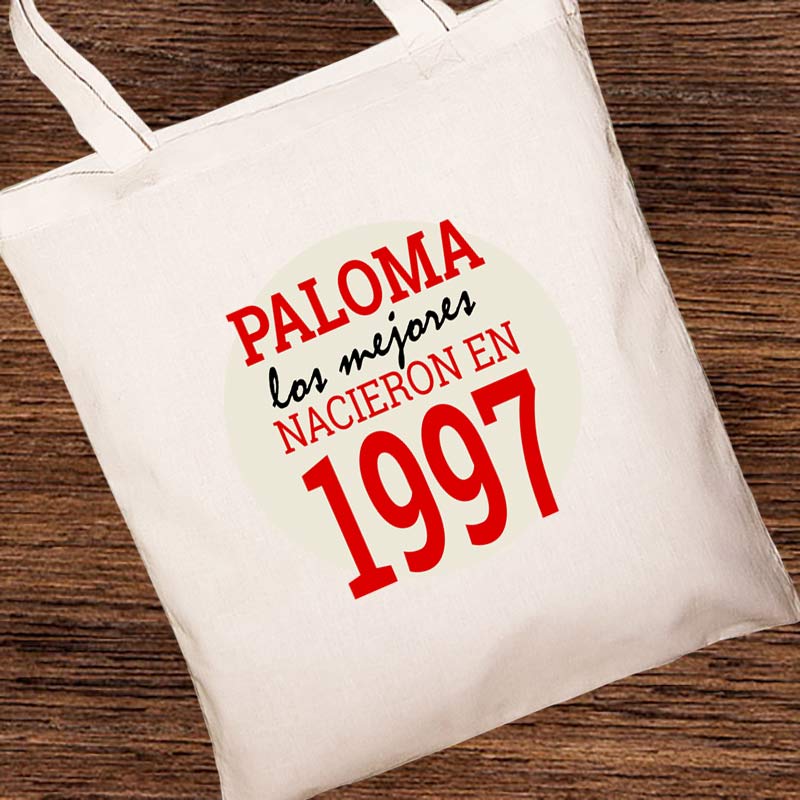 Bolsa tote bag personalizada año de nacimiento