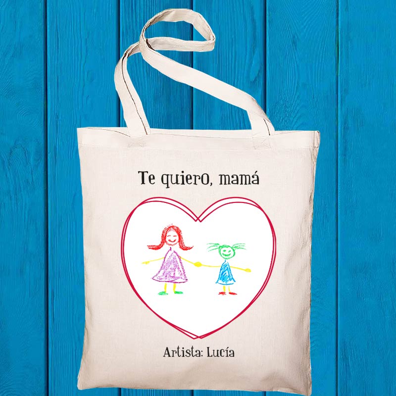 Bolsa tote bag personalizada con dibujo de tu hijo