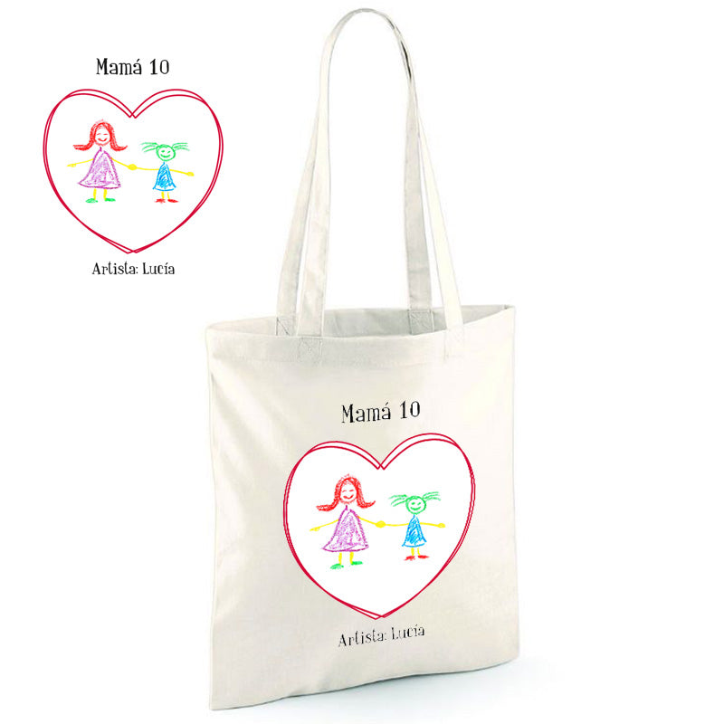 Bolsa tote bag personalizada con dibujo de tu hijo