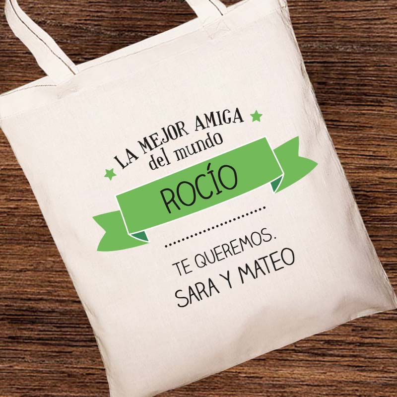 Bolsa tote bag personalizada con texto