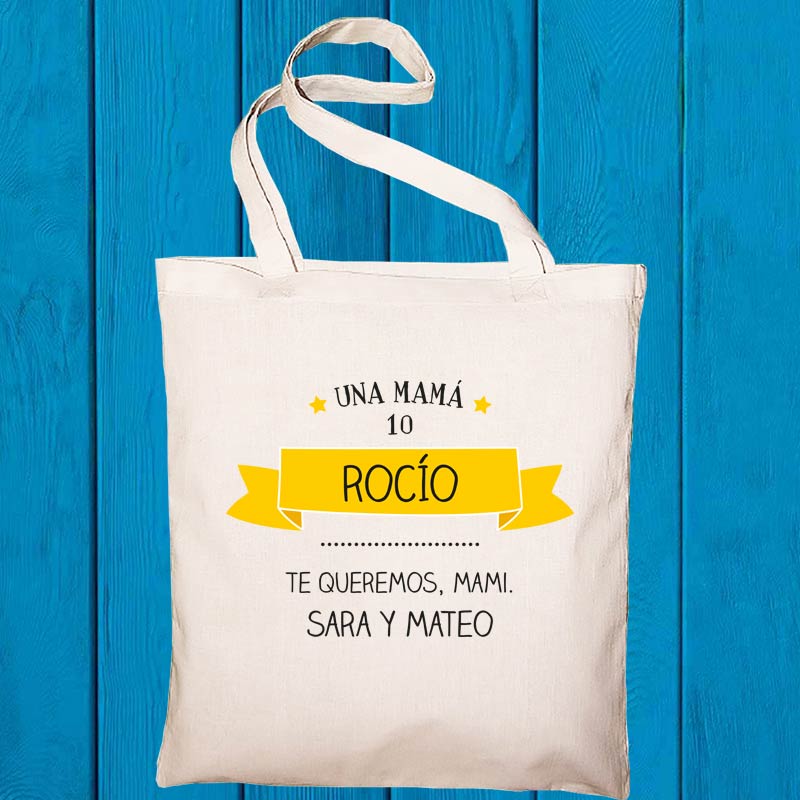 Bolsa tote bag personalizada con texto