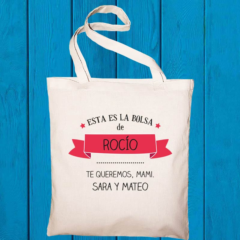 Bolsa tote bag personalizada con texto