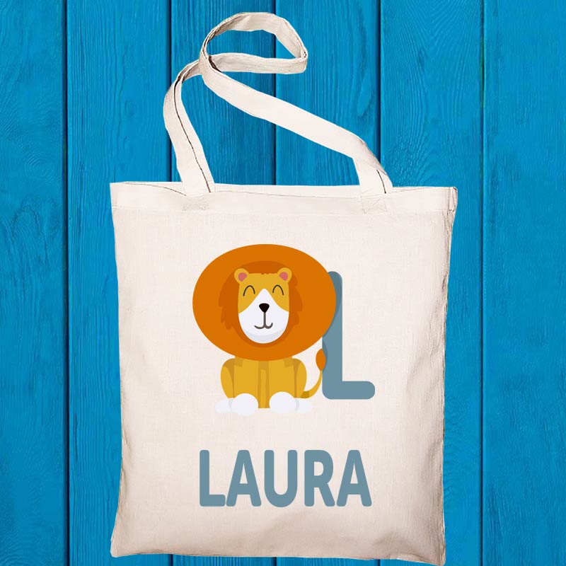 Bolsa tote BIO personalizada 'alfabeto animal'