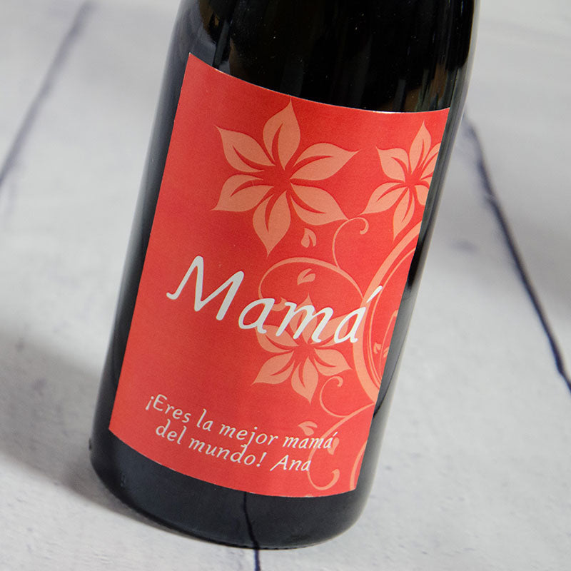 Botella de vino para la mejor madre