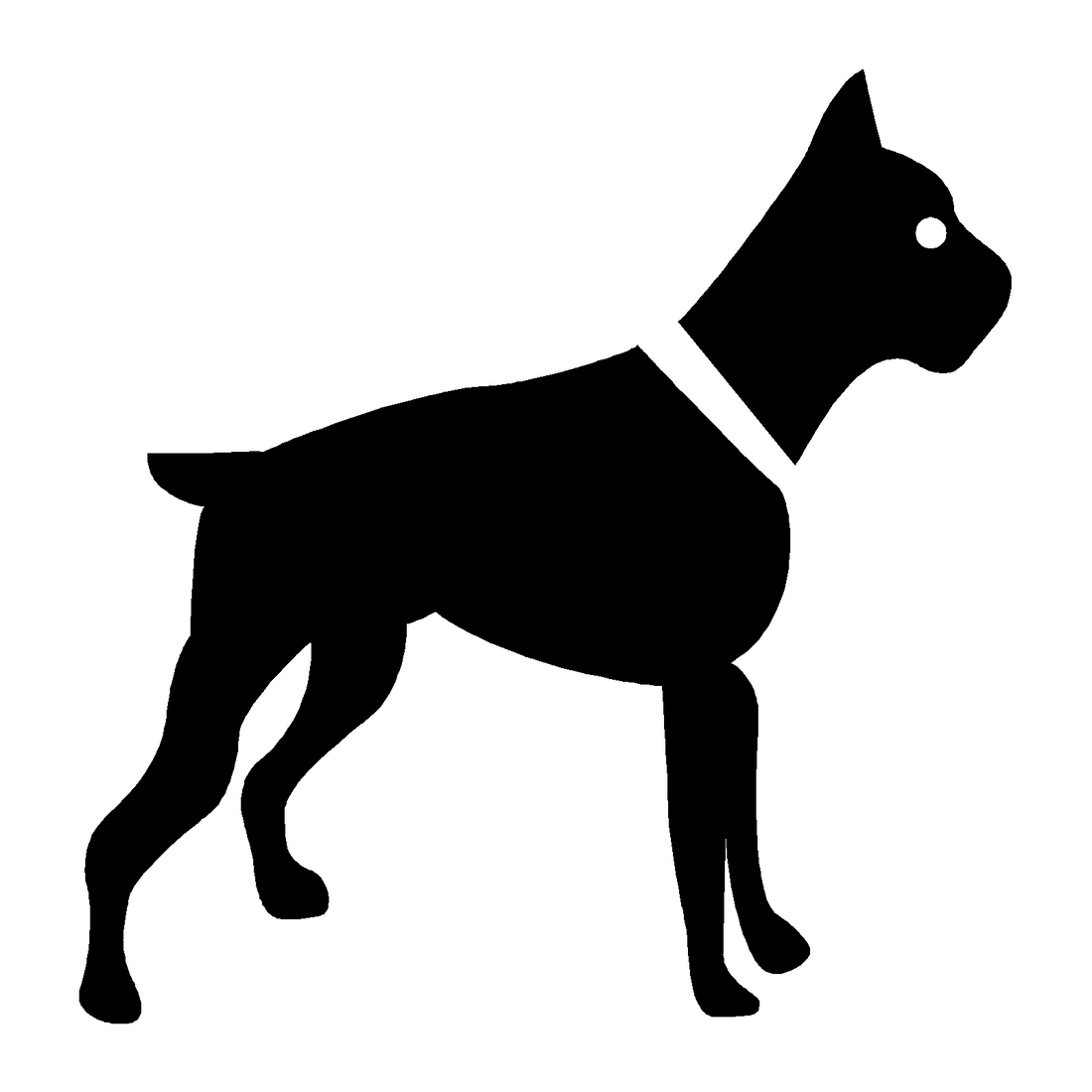 Boxer Silhouette Aufkleber – schwarze Variante auf weissem Hintergrund