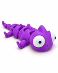 Camaleón flexible articulado impreso en 3D color morado