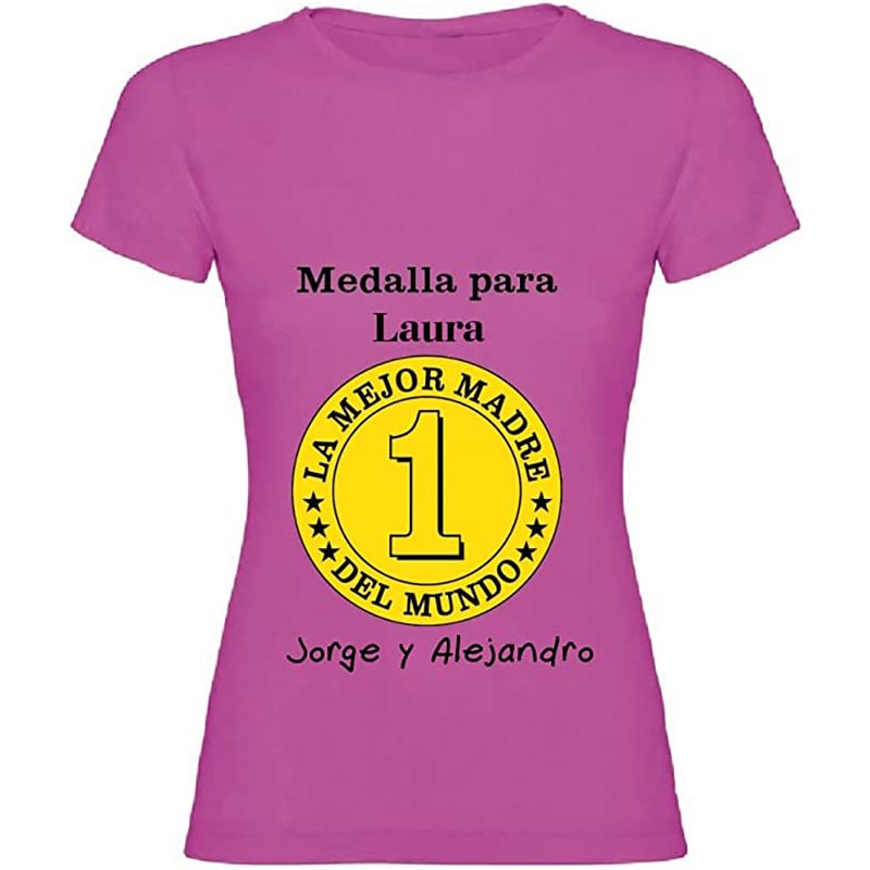 Camiseta medalla mejor madre personalizada