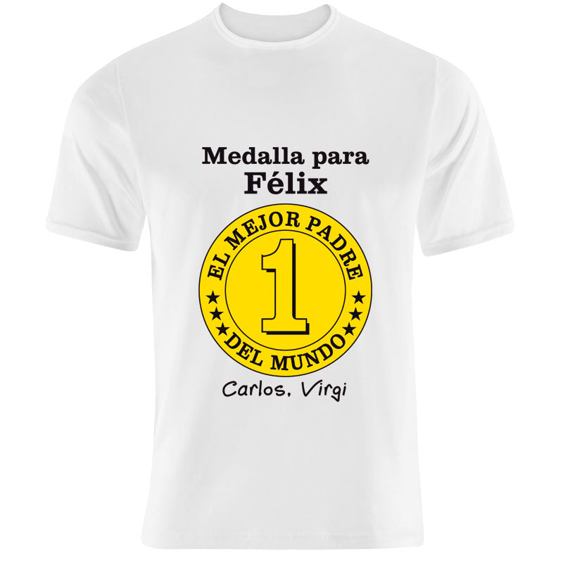 Camiseta medalla al mejor padre personalizada