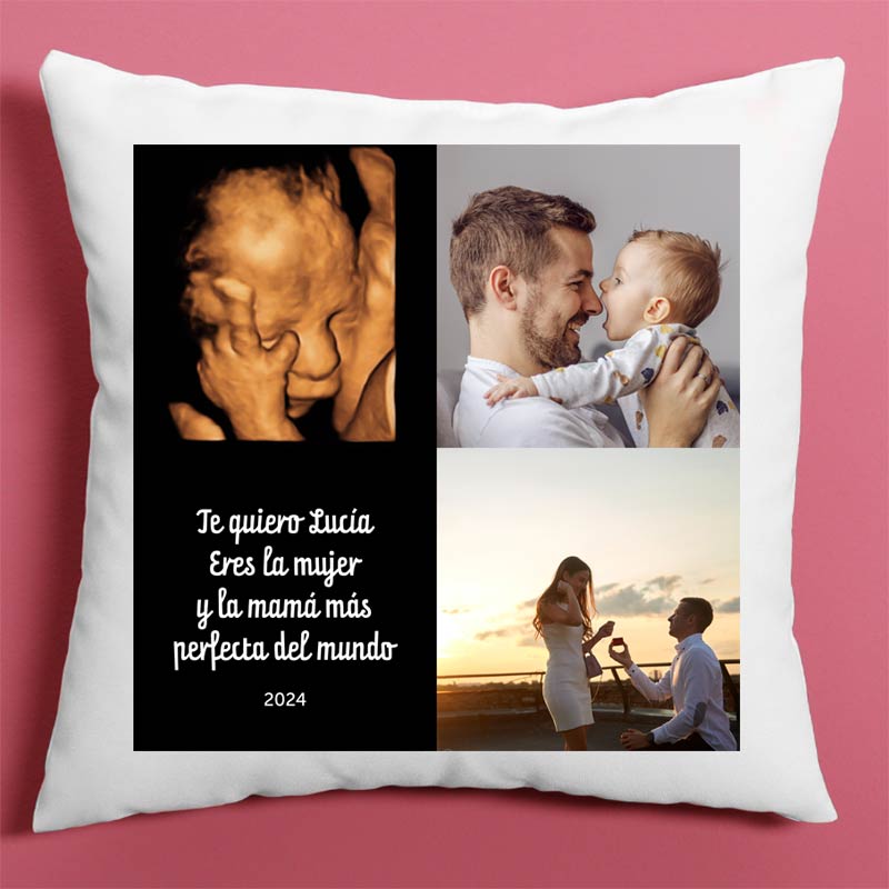 Cojín Personalizado con Fotos y Texto: ¡El Regalo Más Tierno y Especial!