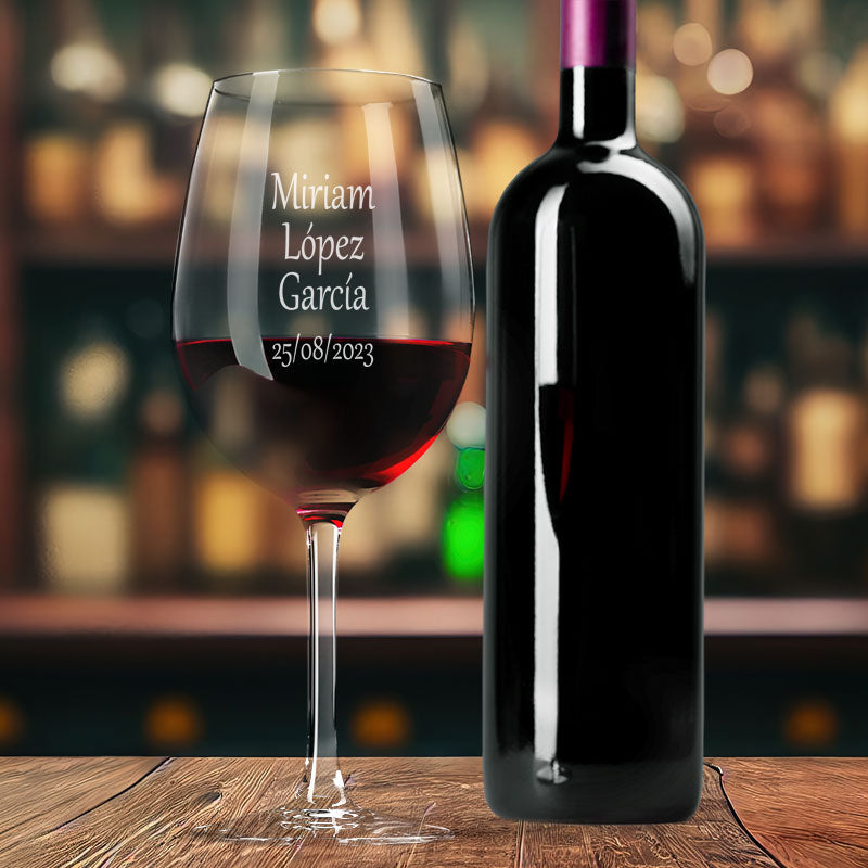 Copa de Vino Personalizada con Grabado Láser