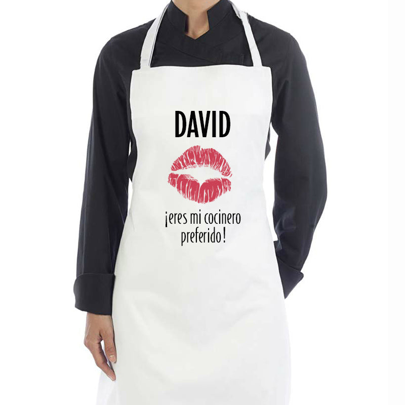 Delantal "mi cocinero preferido" personalizado