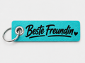 Filz-Schlüsselanhänger Beste Freundin in Türkis