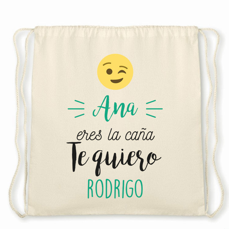 Mochila de cuerdas BIO personalizada emoticono