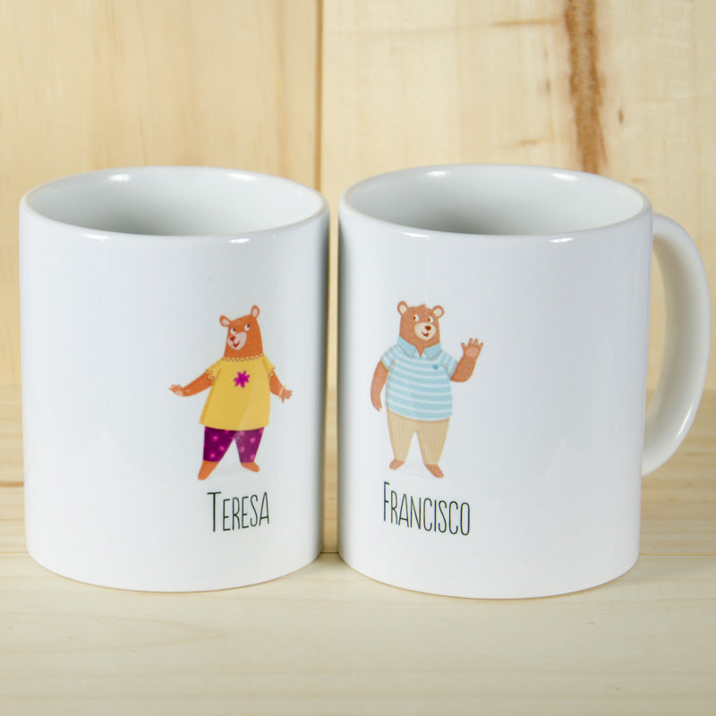 Pack de tazas familia Oso personalizado