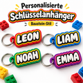 Personalisierte Schlüsselanhänger im Baustein-Stil mit Namen