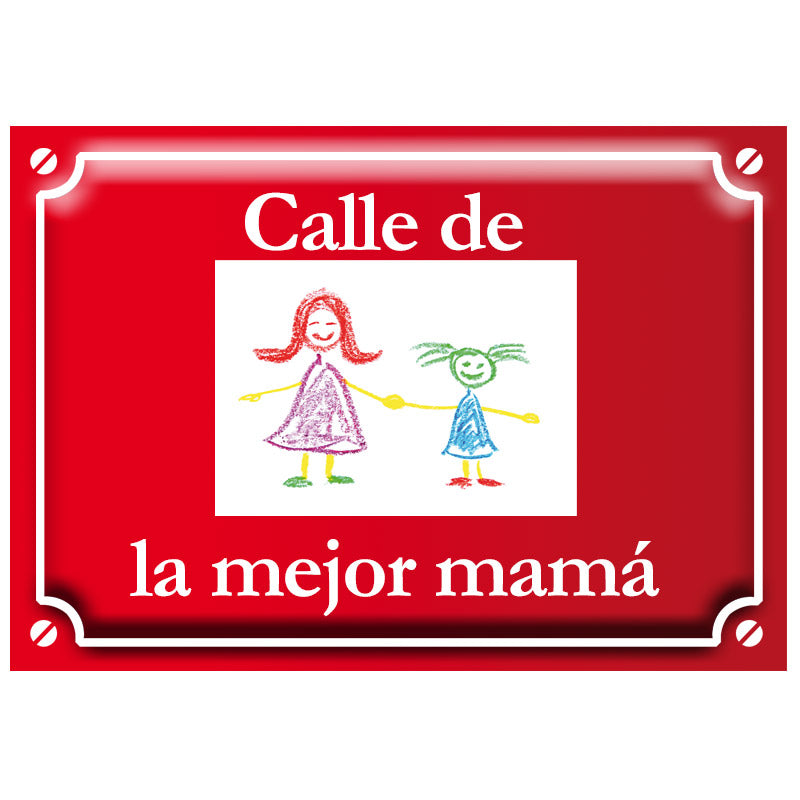 Placa de calle con el dibujo de tu hijo