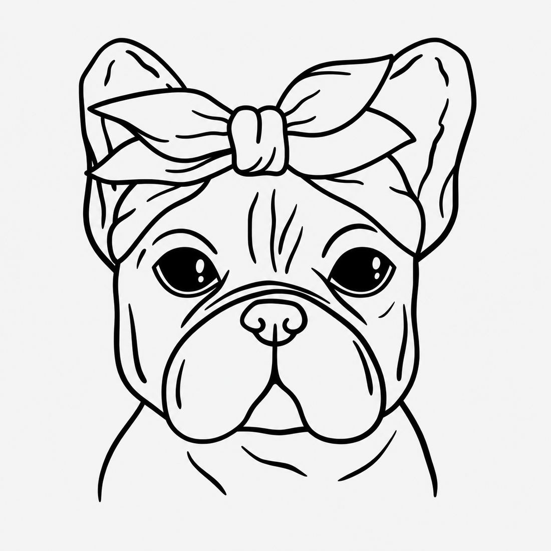 Pegatina Bulldog con lazo