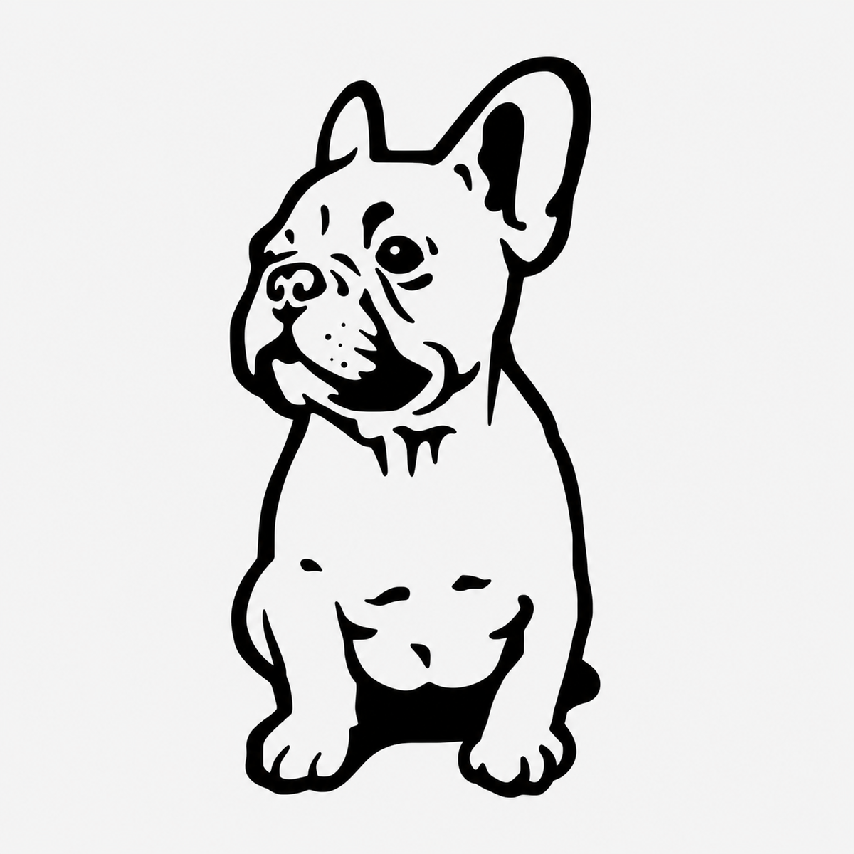Pegatina Bulldog francés sentado