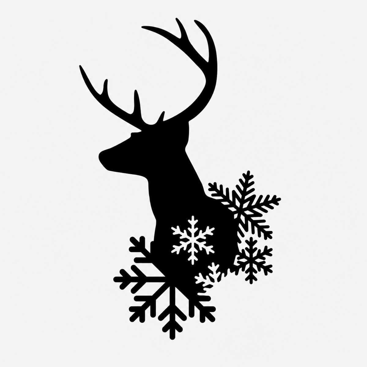 Pegatina Ciervo con copos de nieve