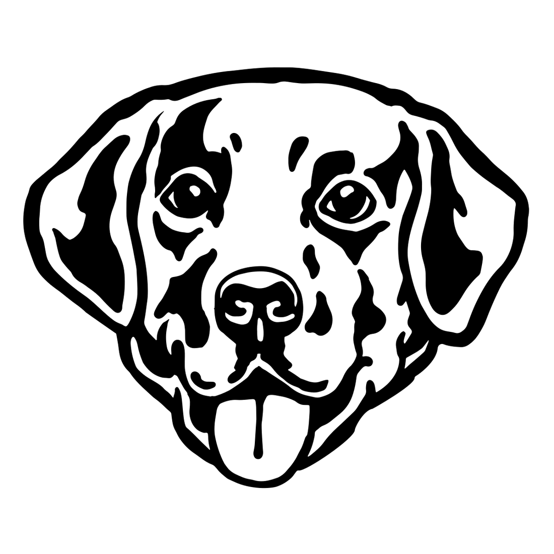 Retrato de Labrador en negro sobre fondo blanco