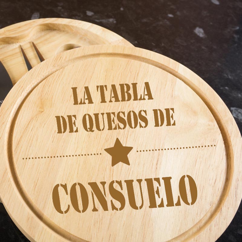 Tabla de quesos grabada