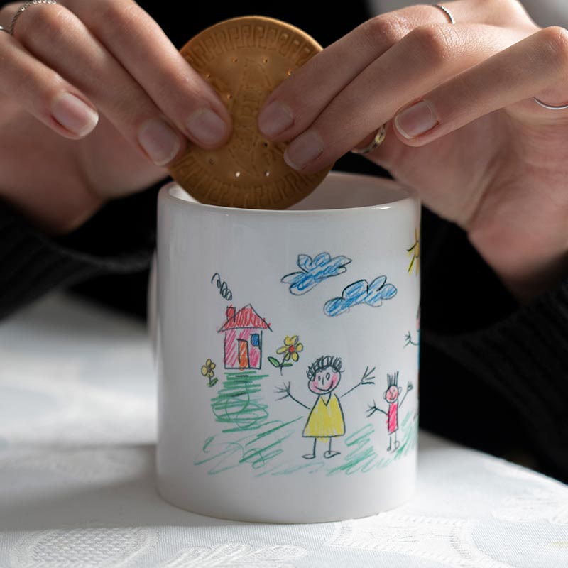 Taza con el dibujo de tu hijo