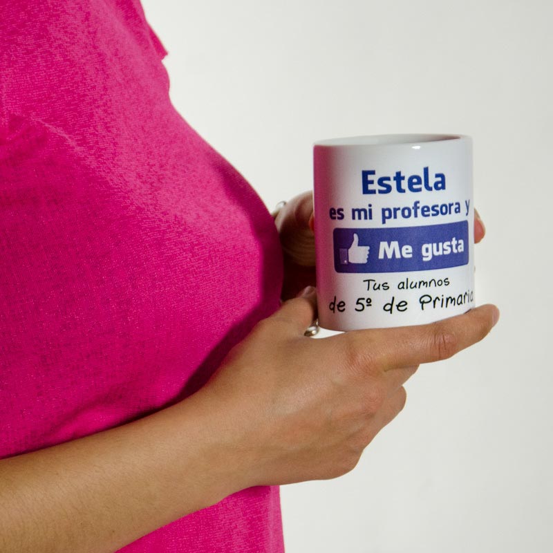 Taza personalizada "Me gusta mi profesor"