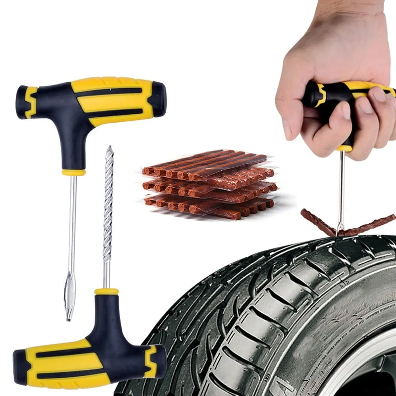 Kit de Herramientas para Reparación de Neumáticos de Coche con Tiras de Goma